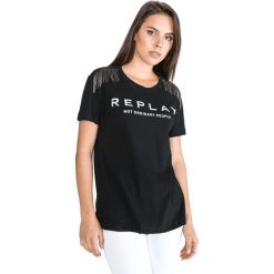 Replay Koszulka Czarny. Czarne koszulki damskie Replay, s, z nadrukiem, z bawełny, bez kołnierzyka. Za 361,95 zł.