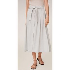 Mango - Spódnica Bowie. Szare spódniczki damskie Mango, na co dzień, s, bez wzorów, z bawełny, casualowe, z podwyższonym stanem, midi, rozkloszowane. Za 119,90 zł.