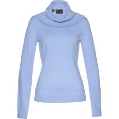 Golfy damskie: Sweter z szerokim golfem bonprix perłowy niebieski