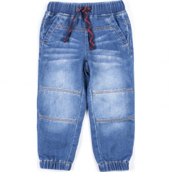 Spodnie. Niebieskie spodnie chłopięce marki FOOTBALL TEAM, z elastanu. Za 39,90 zł.