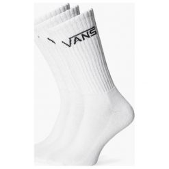 Vans Skarpety Classic Crew (6.5-9, 3Pk) , biały, rozmiar ONE SIZE. Białe skarpetki damskie Vans, bez wzorów, z elastanu. W wyprzedaży za 49,99 zł.
