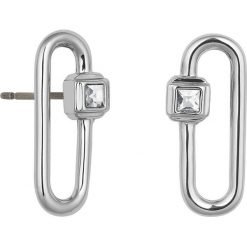 Dkny - Kolczyki. Szare kolczyki damskie DKNY, z kryształem, metalowe. Za 189,90 zł.
