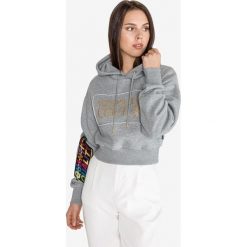 Versace Jeans Couture Bluza Szary. Szare bluzy damskie Versace Jeans Couture, xs, z nadrukiem, z bawełny, bez rękawów, bez kaptura. Za 945,95 zł.