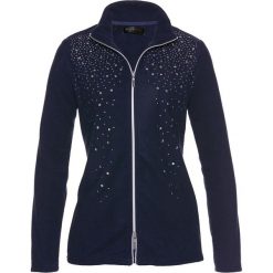 Bluza z polaru z połyskującymi kamieniami bonprix ciemnoniebiesko-srebrny. Niebieskie bluzy polarowe bonprix. Za 109,99 zł.
