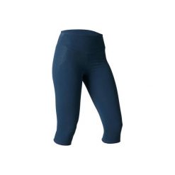 Rybaczki slim Gym & Pilates 900 damskie. Niebieskie rybaczki damskie DOMYOS, xs, bez wzorów, z elastanu. Za 64,99 zł.