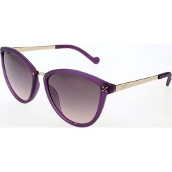 Damskie okulary przeciwsłoneczne w kolorze szaro-fioletowo-złotym. Szare okulary przeciwsłoneczne damskie marki Liu Jo & Max Mara. W wyprzedaży za 171,95 zł.