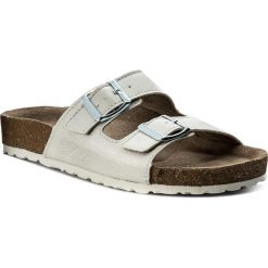 Klapki MARCO TOZZI - 2-27401-20 White Metallic 151. Szare klapki damskie marki Marco Tozzi, bez wzorów, ze skóry ekologicznej, bez obcasa. Za 99,90 zł.