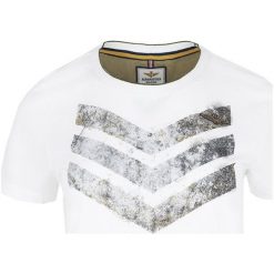 T- shirt Aeronautica Militare. Białe koszulki damskie Aeronautica Militare, bez wzorów, z włoskim kołnierzykiem. Za 129,00 zł.