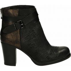 Botki - 583I NERO-BRO. Brązowe botki damskie skórzane marki Venezia. Za 249,00 zł.