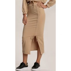 Beżowa Spódnica Kyllea. Brązowe spódniczki damskie Renee, s, bez wzorów, midi. Za 99,99 zł.