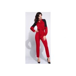 Kombinezon damski wieczorowy z koronkową wstawką. Czerwone kombinezony damskie marki Bien fashion, na imprezę, s, bez wzorów, z koronki, eleganckie, bez kołnierzyka, bez rękawów. Za 199,00 zł.
