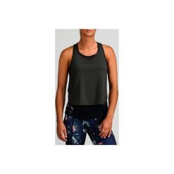 Top 3 w 1 kardio fitness 520 damski. Niebieskie topy damskie DOMYOS, bez wzorów, z elastanu, bez rękawów, na fitness i siłownię. Za 54,99 zł.