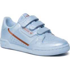 Buty adidas - Continental 80 W Strap EE5586 Globlu/Coppmt/Globlu. Niebieskie półbuty damskie Adidas, bez wzorów, ze skóry, bez obcasa, na płaskiej podeszwie, bez zapięcia. W wyprzedaży za 219,00 zł.