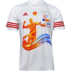 KOSZULKA ADIDAS ENTRADA 14 JSY ME17. Czerwone koszulki męskie Adidas, na jesień, m, bez wzorów, z poliesteru, bez kołnierzyka, z krótkim rękawem, krótkie. Za 59,99 zł.