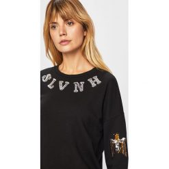Silvian Heach - Bluza. Czarne bluzy damskie Silvian Heach, s, z aplikacjami, z bawełny, bez rękawów, bez kaptura. W wyprzedaży za 239,90 zł.