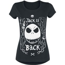 Miasteczko Halloween Jack Is Back Koszulka damska czarny. Czarne koszulki damskie marki Miasteczko Halloween, xl, z nadrukiem, z okrągłym kołnierzem, z krótkim rękawem. Za 62,90 zł.
