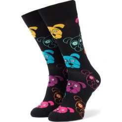 Skarpety Wysokie Unisex HAPPY SOCKS - DOG01-9001 Czarny Kolorowy. Czarne skarpetki damskie Happy Socks, bez wzorów, z elastanu. Za 39,90 zł.