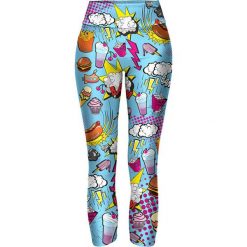 Legginsy we wzory: Legginsy w kolorze jasnoniebieskim ze wzorem