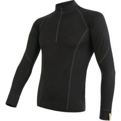 Sensor koszulka męska Merino Active z długimi rękawami i stójką na suwak czarna, L. Czarne koszulki męskie termoaktywne Sensor, m, bez wzorów, ze skóry, z długim rękawem. Za 288,00 zł.