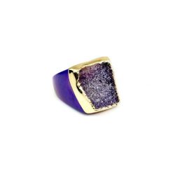 InspiRING 1/4 Gold Violet rozmiar 18. Różowe pierścionki damskie Brazi druse jewelry, z agatem, złote. Za 320,00 zł.