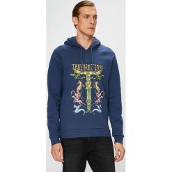Trussardi Jeans - Bluza. Niebieskie bluzy męskie Trussardi Jeans, xl, z nadrukiem, z bawełny, z kapturem, bez rękawów, z kapturem. W wyprzedaży za 299,90 zł.