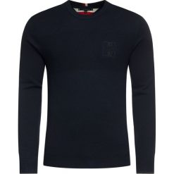 Sweter TOMMY HILFIGER Placed Structure MW0MW11669. Niebieskie swetry męskie TOMMY HILFIGER, m, bez wzorów, klasyczne, z klasycznym kołnierzykiem, bez kaptura. W wyprzedaży za 269,00 zł.