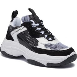 Sneakersy CALVIN KLEIN JEANS - Maya B4R0823 White/Black. Czarne półbuty damskie Calvin Klein Jeans, z jeansu. W wyprzedaży za 389,00 zł.