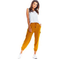 Kamelowe Wygodne Spodnie Cargo -Joggery. Pomarańczowe spodnie damskie Molly.pl, s. Za 133,90 zł.