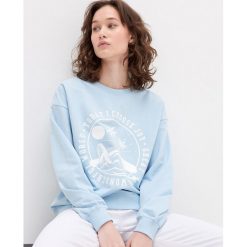 Bluza z nadrukiem - Turkusowy. Niebieskie bluzy damskie House, s, z nadrukiem, bez rękawów, bez kaptura. Za 49,99 zł.