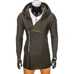 Bluzy męskie: BLUZA MĘSKA ROZPINANA Z KAPTUREM B761 - KHAKI