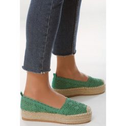 Zielone Espadryle Self Important. Zielone espadryle damskie Born2be, bez wzorów, na wysokim obcasie, na płaskiej podeszwie. Za 89,99 zł.