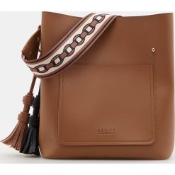 Torebka tote bag z chwostem - Beżowy. Brązowe torebki klasyczne damskie Mohito, bez wzorów, bez dodatków. Za 99,99 zł.