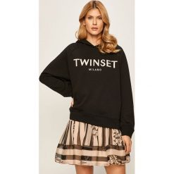 Twinset - Bluza. Zielone bluzy damskie Twinset, s, z aplikacjami, z elastanu, bez rękawów, z kapturem. Za 489,90 zł.