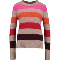 Swetry klasyczne damskie: Benetton Sweter stripes beige/red/pink