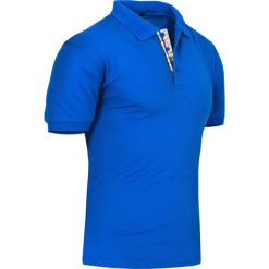 Koszulka polo męska slim niebieska Recea. Niebieskie koszulki męskie Recea, xl, bez wzorów, z bawełny, polo, bez rękawów. Za 29,99 zł.