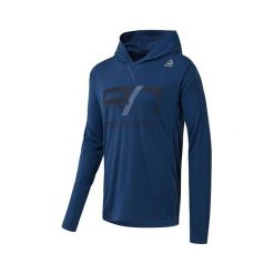 Reebok Lekka bluza z kapturem Combat, Lekka bluza z kapturem Combat | Z. Niebieskie bluzy damskie Reebok, s, bez wzorów, bez rękawów, z kapturem. W wyprzedaży za 313,30 zł.