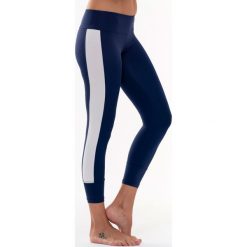 Legginsy sportowe w kolorze granatowo-białym. Niebieskie legginsy sportowe damskie Liposlim, m, z tkaniny. W wyprzedaży za 114,95 zł.