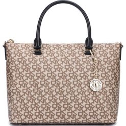 DKNY Bryant Torebka Brązowy. Pomarańczowe torebki klasyczne damskie DKNY, w paski, z materiału, bez dodatków. Za 1093,95 zł.