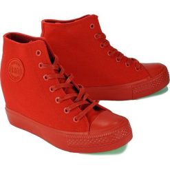 BIG STAR FF274A193 czerwony, trampki, sneakersy damskie. Czerwone koturny damskie BIG STAR. Za 109,90 zł.