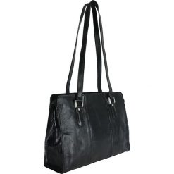 Torebki klasyczne damskie: Skórzana torebka w kolorze czarnym – 39 x 28 x 13 cm