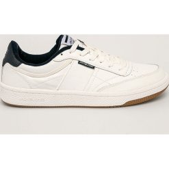 Jack & Jones - Buty. Białe buty sportowe męskie Jack & Jones, ze skóry, na sznurówki. Za 259,90 zł.