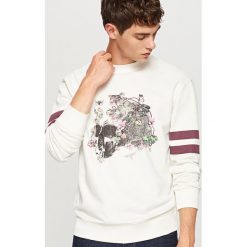 Bluza z nadrukiem - Kremowy. Białe bejsbolówki męskie Reserved, l, z nadrukiem. Za 79,99 zł.
