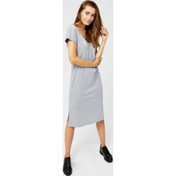 Sukienka bawełniana typu midi. Szare sukienki damskie Moodo, s, bez wzorów, z bawełny, bez kołnierzyka, bez rękawów, midi. Za 19,99 zł.