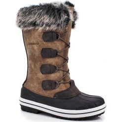 Kozaki "Clara" w kolorze brązowym. Brązowe buty zimowe damskie Kimberfeel. W wyprzedaży za 216,95 zł.