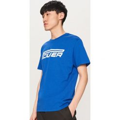 T-shirty męskie z nadrukiem: T-shirt z nadrukiem power – Niebieski