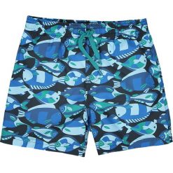Spodenki kąpielowe z nadrukiem ryb 3-12 lat. Niebieskie kąpielówki chłopięce marki La Redoute Collections, z nadrukiem. Za 52,88 zł.