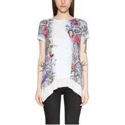 Desigual Damska Koszulka Ts Daphne 18swtkfj 1015 (Rozmiar S). Szare bluzki damskie Desigual, s, bez wzorów, bez kołnierzyka, bez rękawów. W wyprzedaży za 103,00 zł.