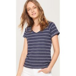 T-shirt basic - Granatowy. Niebieskie t-shirty męskie House, l. Za 17,99 zł.