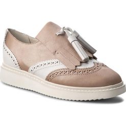 Półbuty GEOX - D Thymar C D724BC 0MR85 CH61Z Lt Taupe/White. Brązowe półbuty damskie skórzane marki Geox, na płaskiej podeszwie. W wyprzedaży za 299,00 zł.