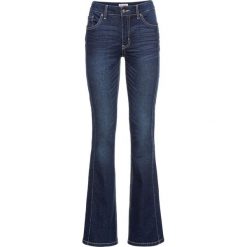 Miękkie dżinsy ze stretchem BOOTCUT bonprix ciemnoniebieski. Niebieskie jeansy damskie bonprix, z jeansu. Za 109,99 zł.